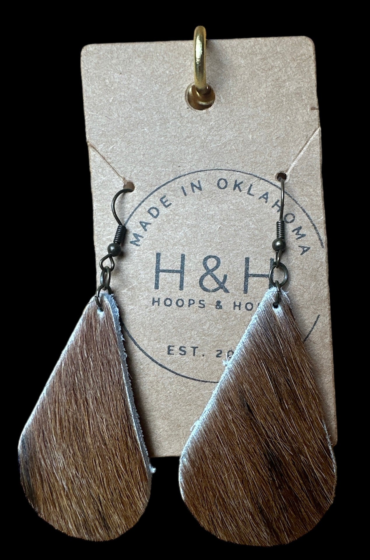 Hoops &Horns™ - Hair on Hide Tear Drop Earrings