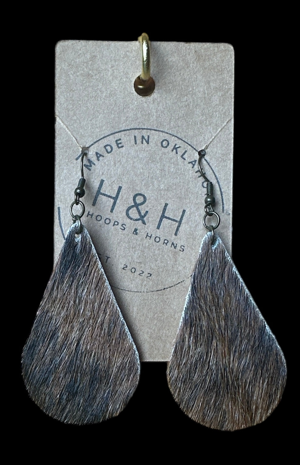 Hoops &Horns™ - Hair on Hide Tear Drop Earrings