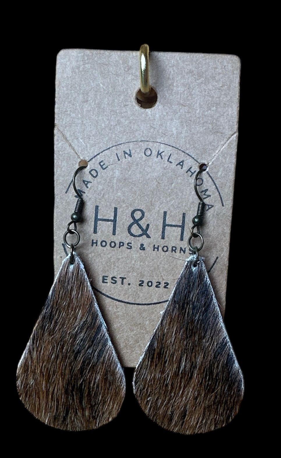 Hoops &Horns™ - Hair on Hide Tear Drop Earrings