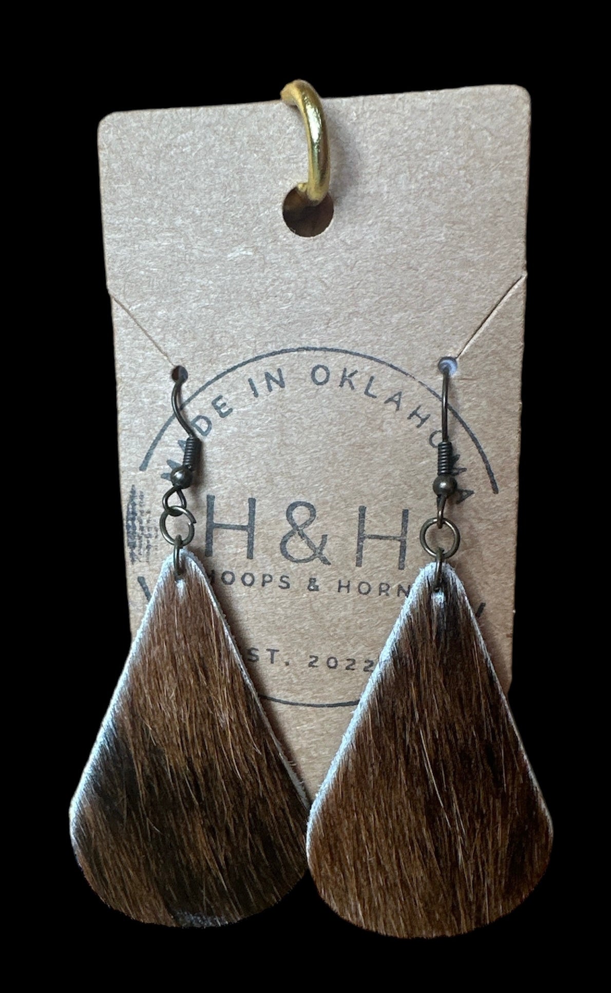 Hoops &Horns™ - Hair on Hide Tear Drop Earrings