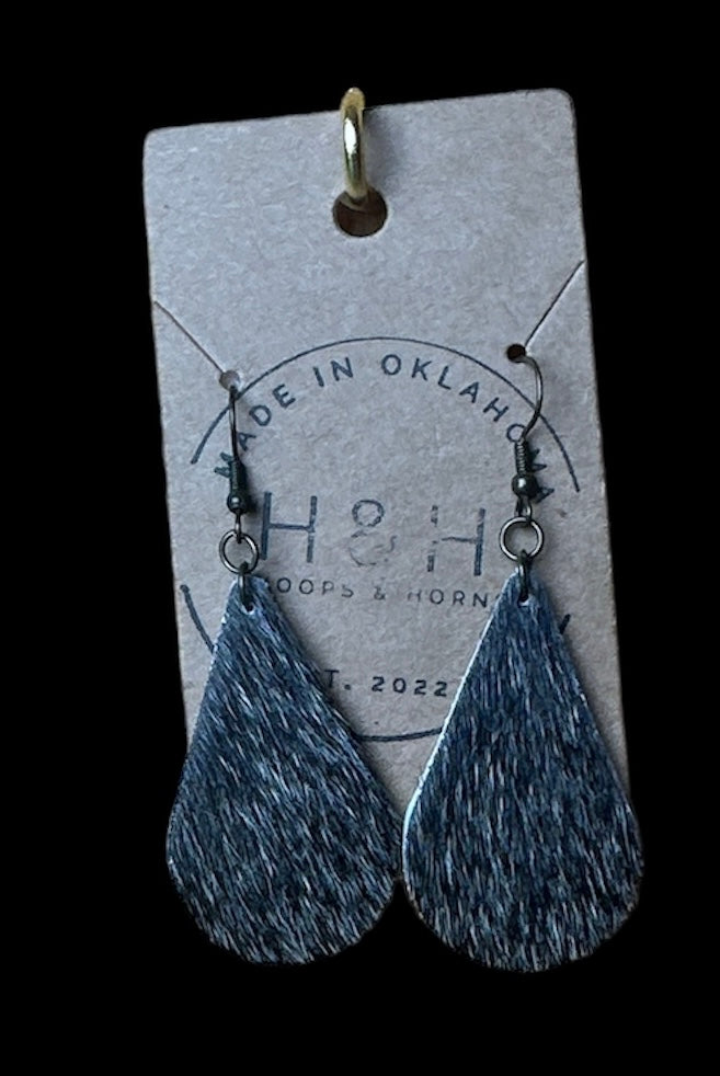 Hoops &Horns™ - Hair on Hide Tear Drop Earrings