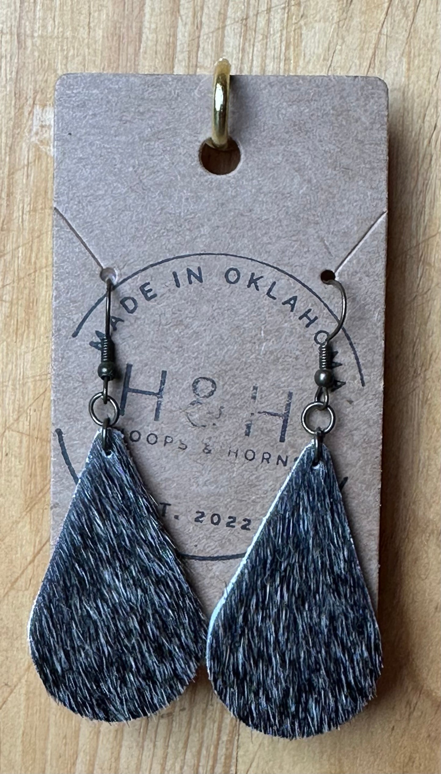 Hoops &Horns™ - Hair on Hide Tear Drop Earrings