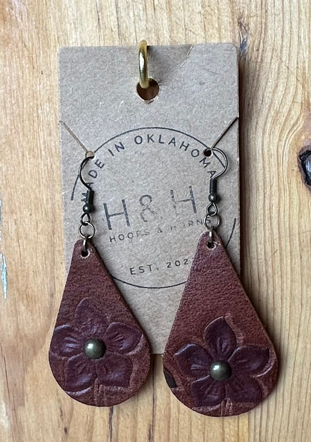 Hoops &Horns™ - Genuine Leather Tear Drop Earrings