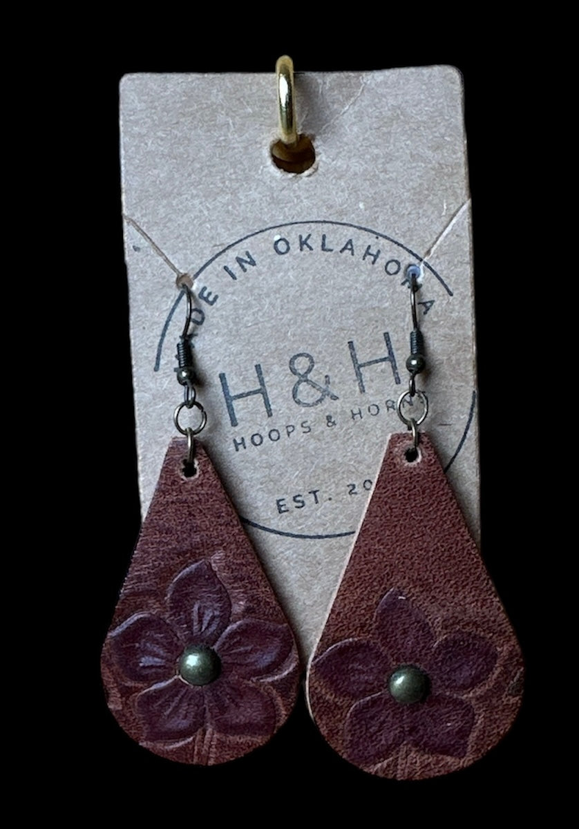 Hoops &Horns™ - Genuine Leather Tear Drop Earrings