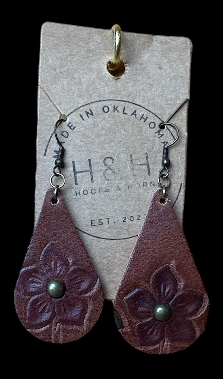 Hoops &Horns™ - Genuine Leather Tear Drop Earrings