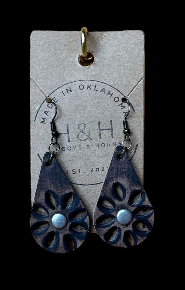 Hoops &Horns™ - Genuine Leather Tear Drop Earrings