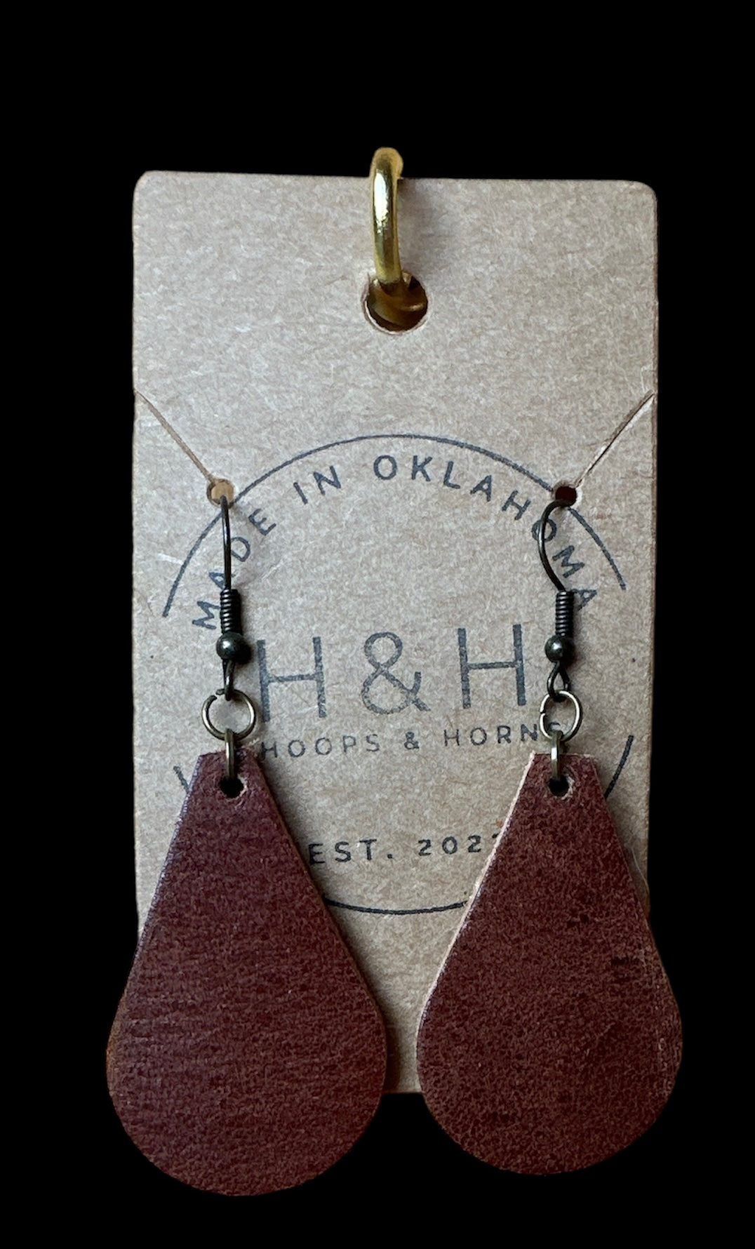 Hoops &Horns™ - Genuine Leather Tear Drop Earrings