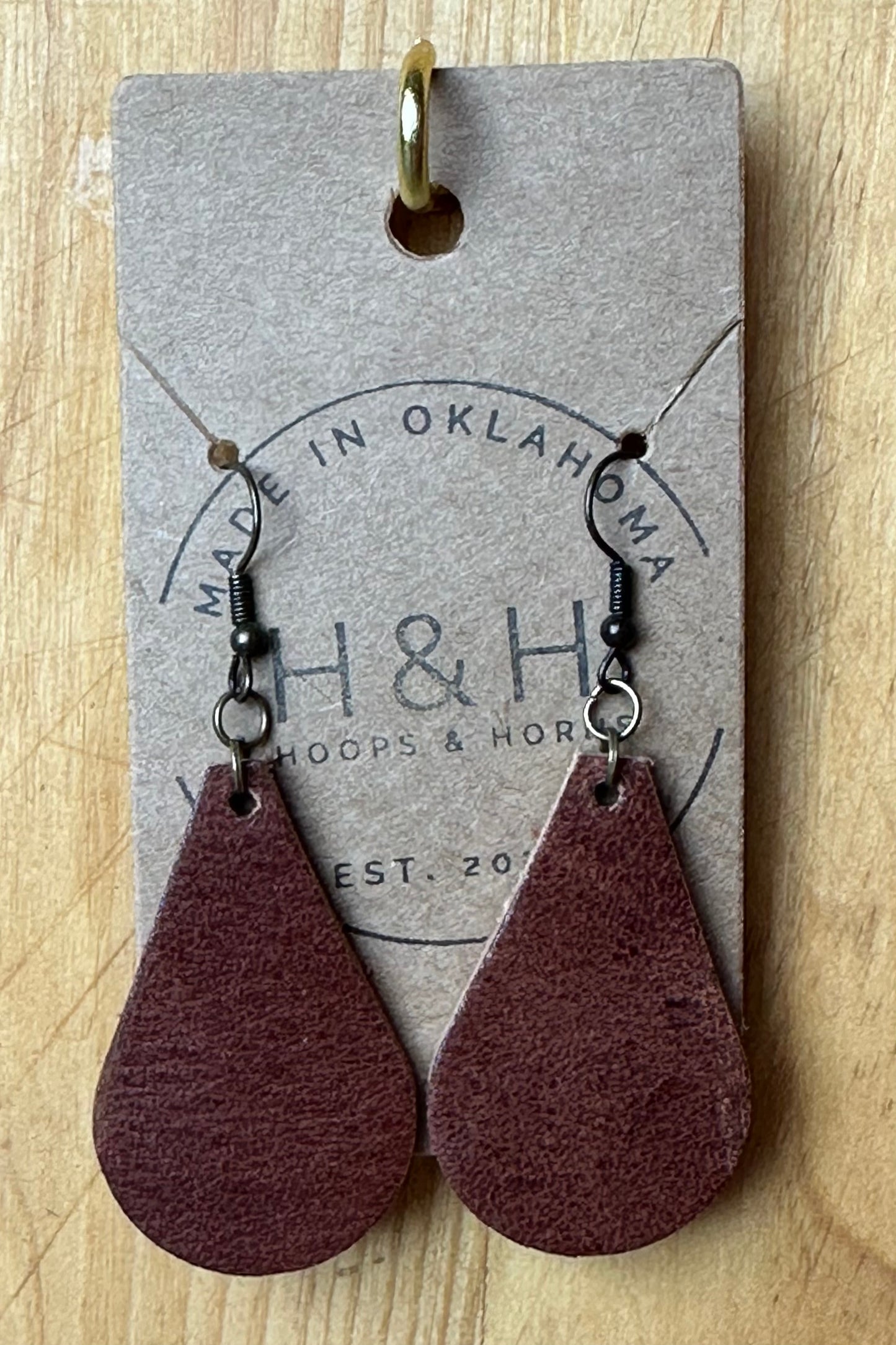 Hoops &Horns™ - Genuine Leather Tear Drop Earrings