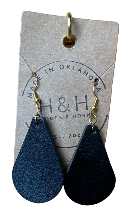 Hoops &Horns™ - Genuine Leather Tear Drop Earrings