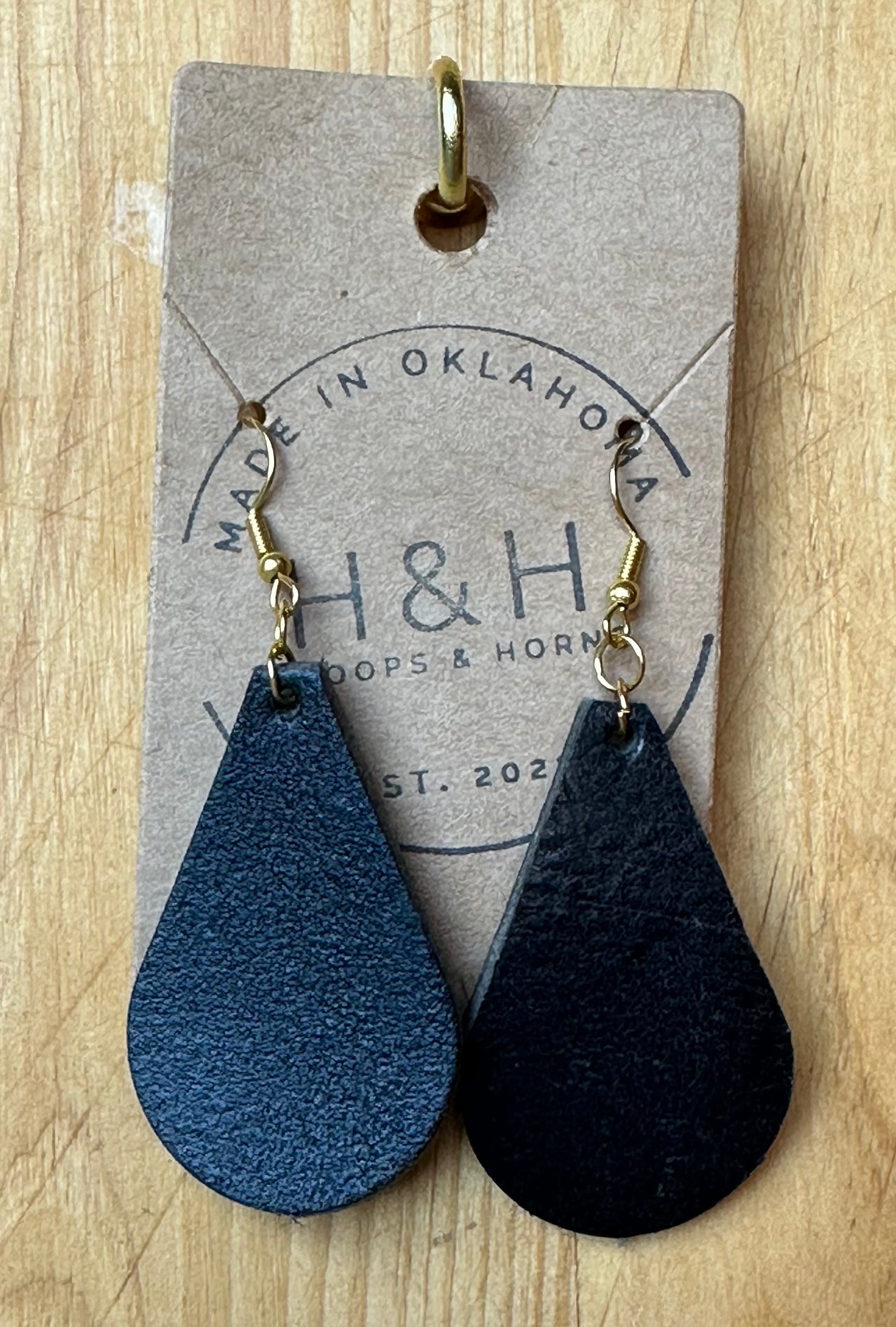 Hoops &Horns™ - Genuine Leather Tear Drop Earrings