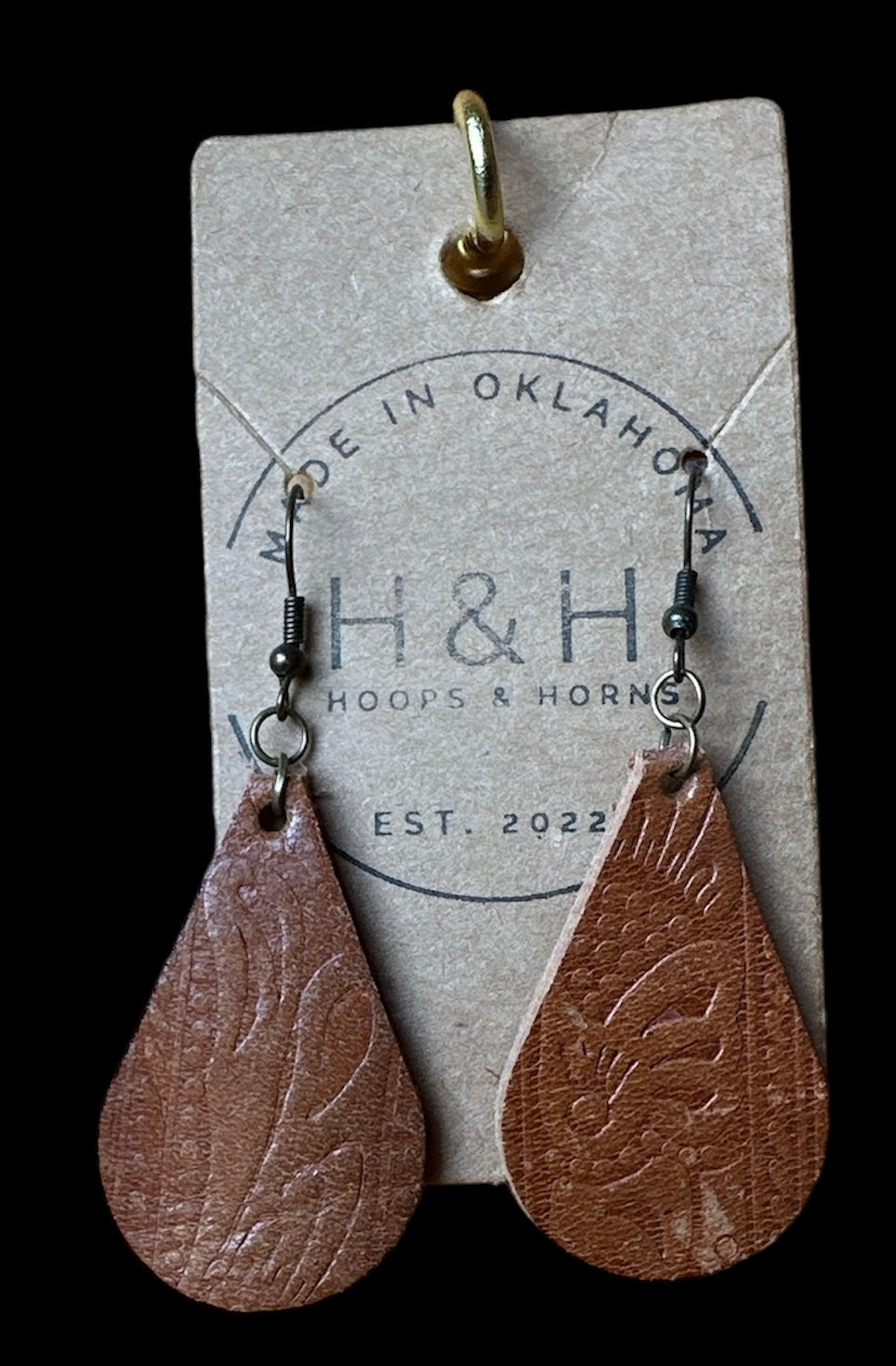 Hoops &Horns™ - Genuine Leather Tear Drop Earrings