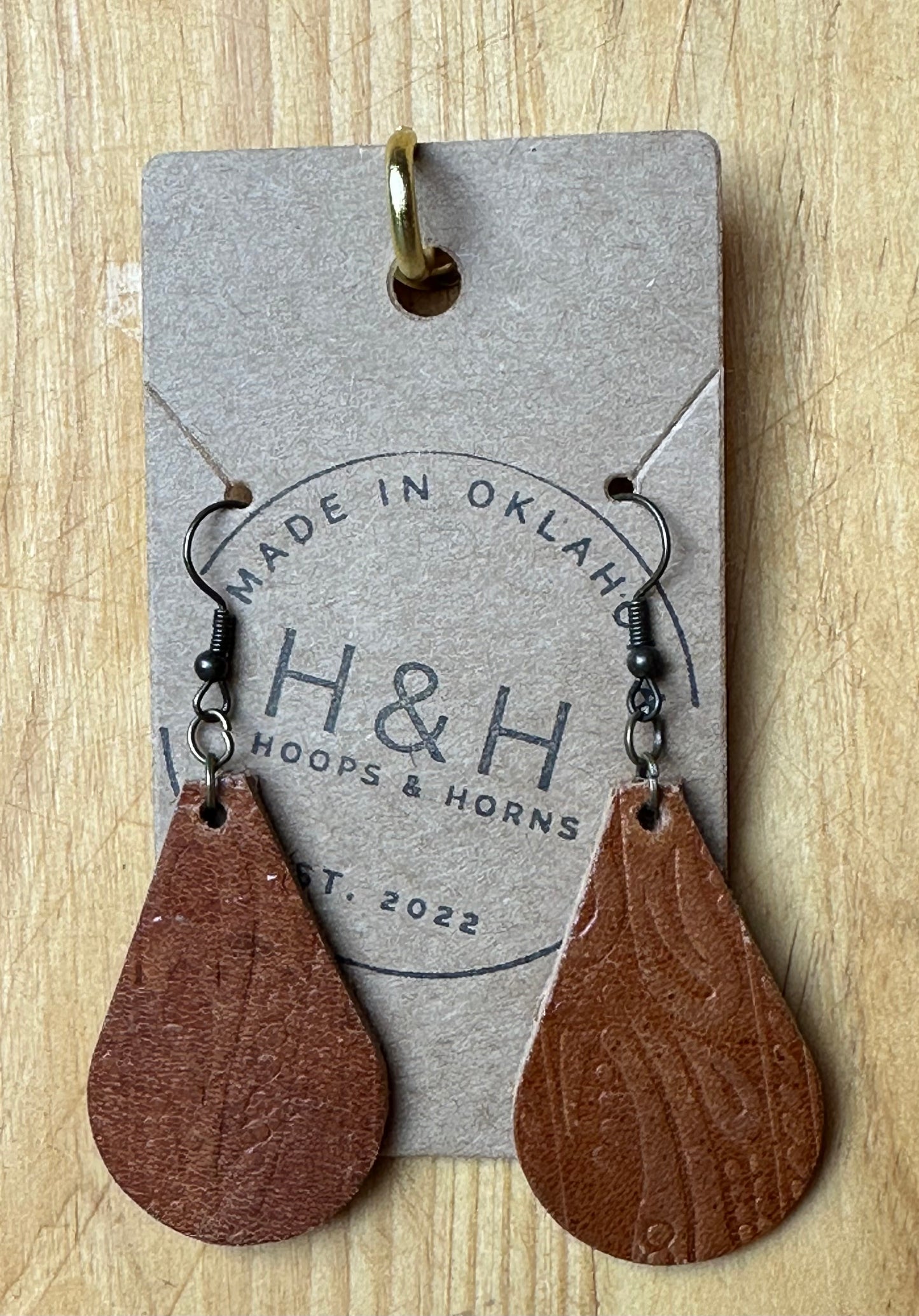 Hoops &Horns™ - Genuine Leather Tear Drop Earrings