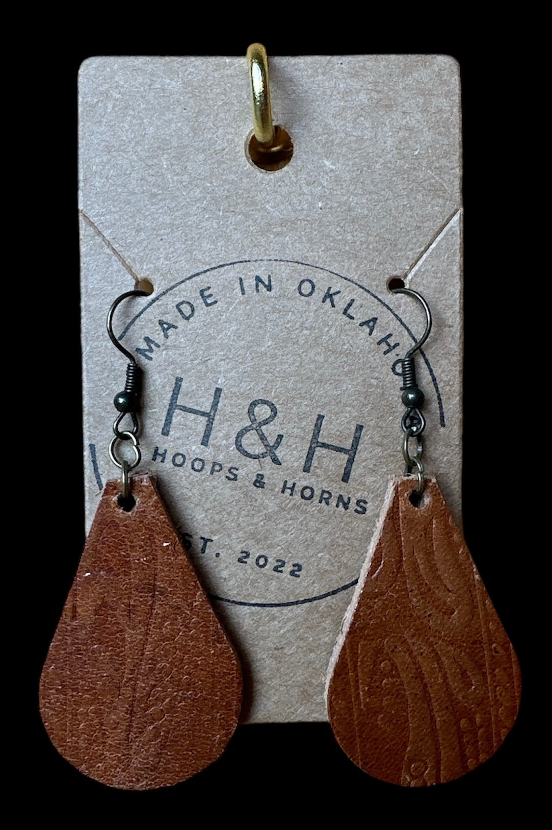 Hoops &Horns™ - Genuine Leather Tear Drop Earrings