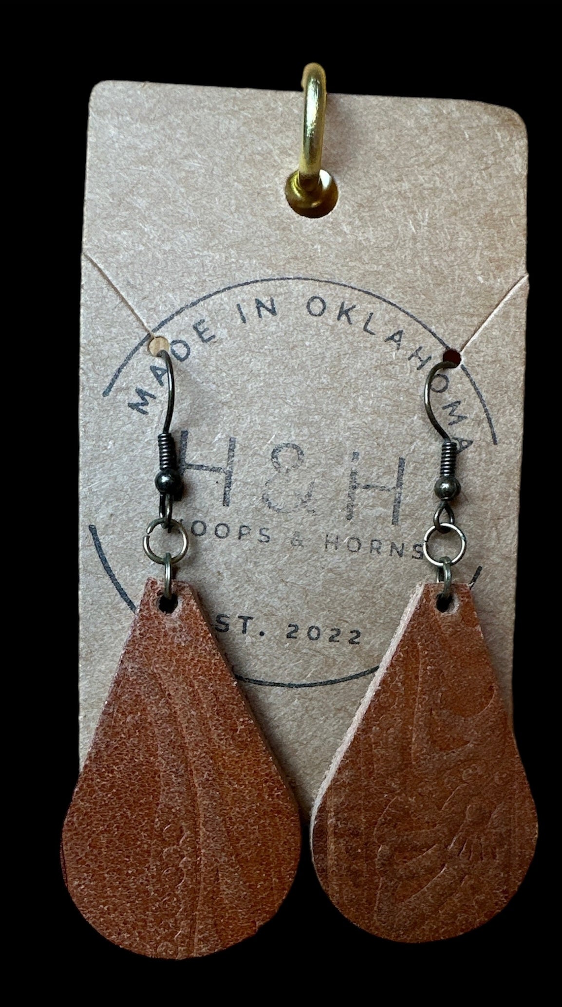 Hoops &Horns™ - Genuine Leather Tear Drop Earrings