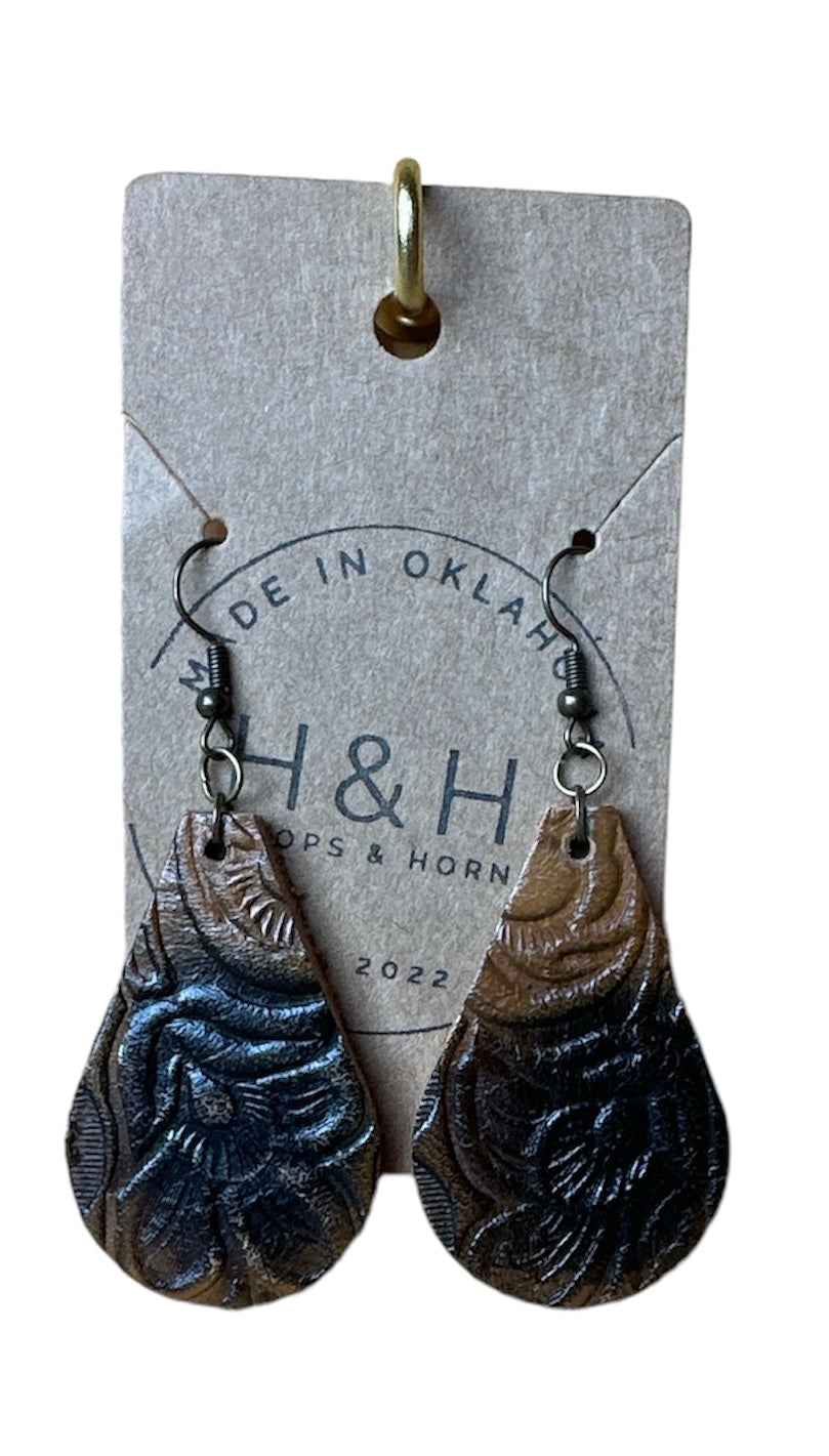 Hoops &Horns™ - Genuine Leather Tear Drop Earrings