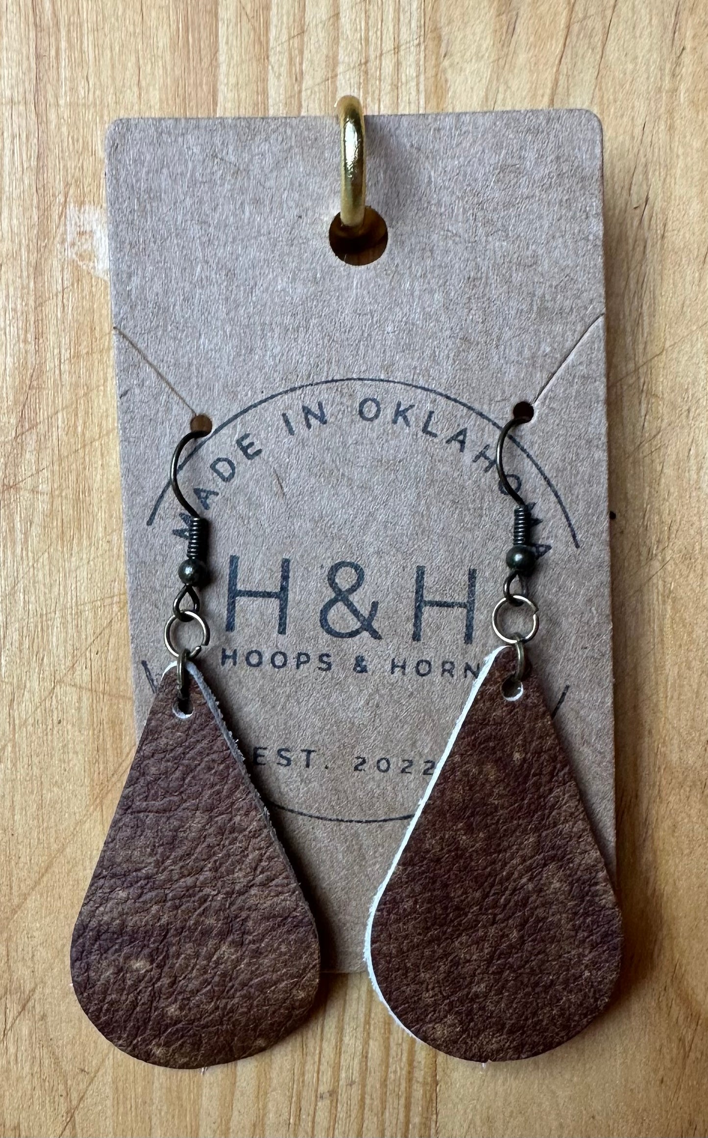 Hoops &Horns™ - Genuine Leather Tear Drop Earrings